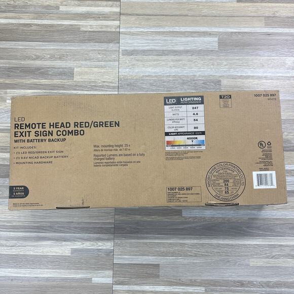 NEW Commercial Electric LED Exit Sign with Battery Backup Red Green - JL487 - Picture 9 of 9